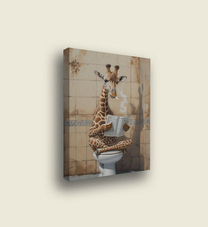 Giraffe on Toilet