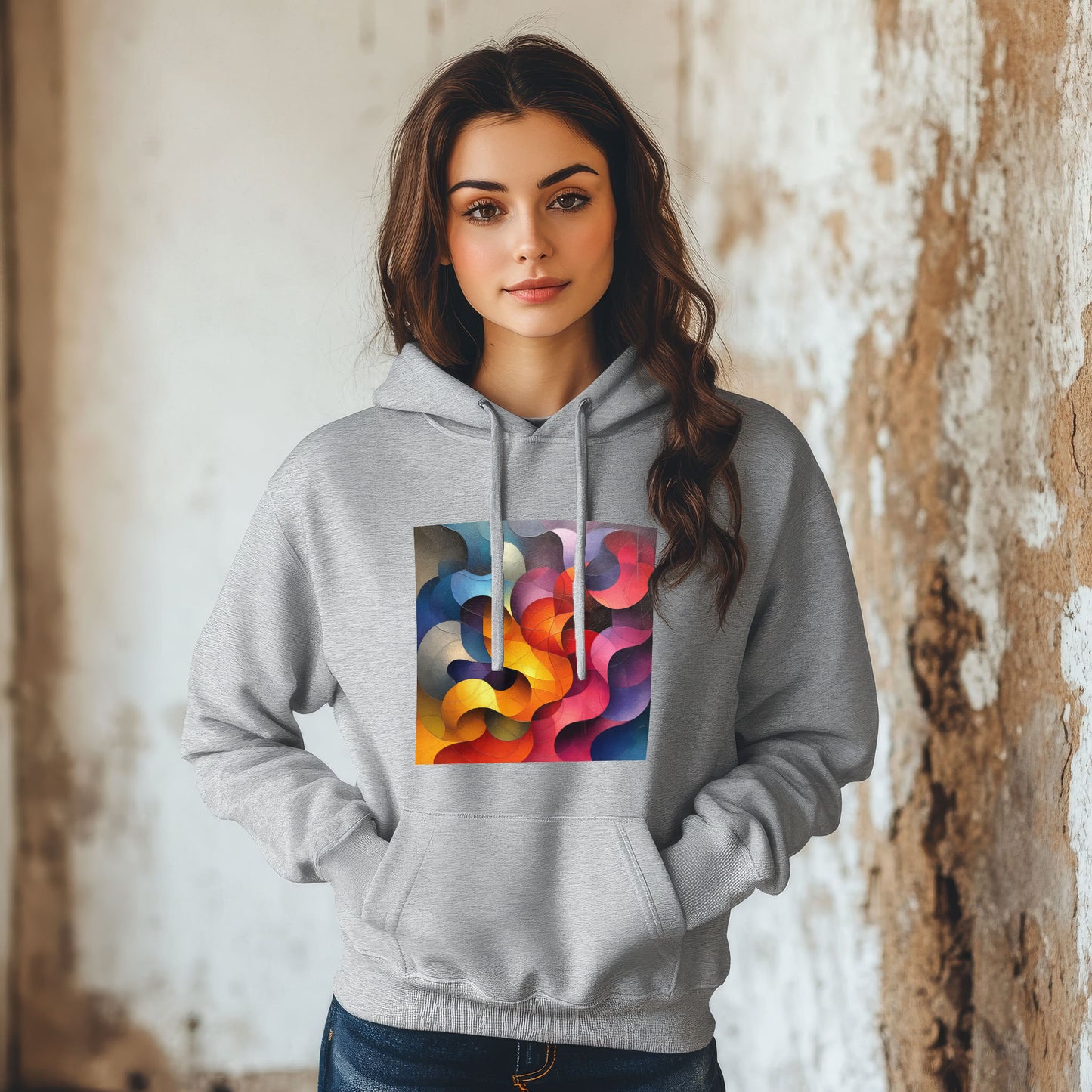 Colourful Waves Art Hoodie