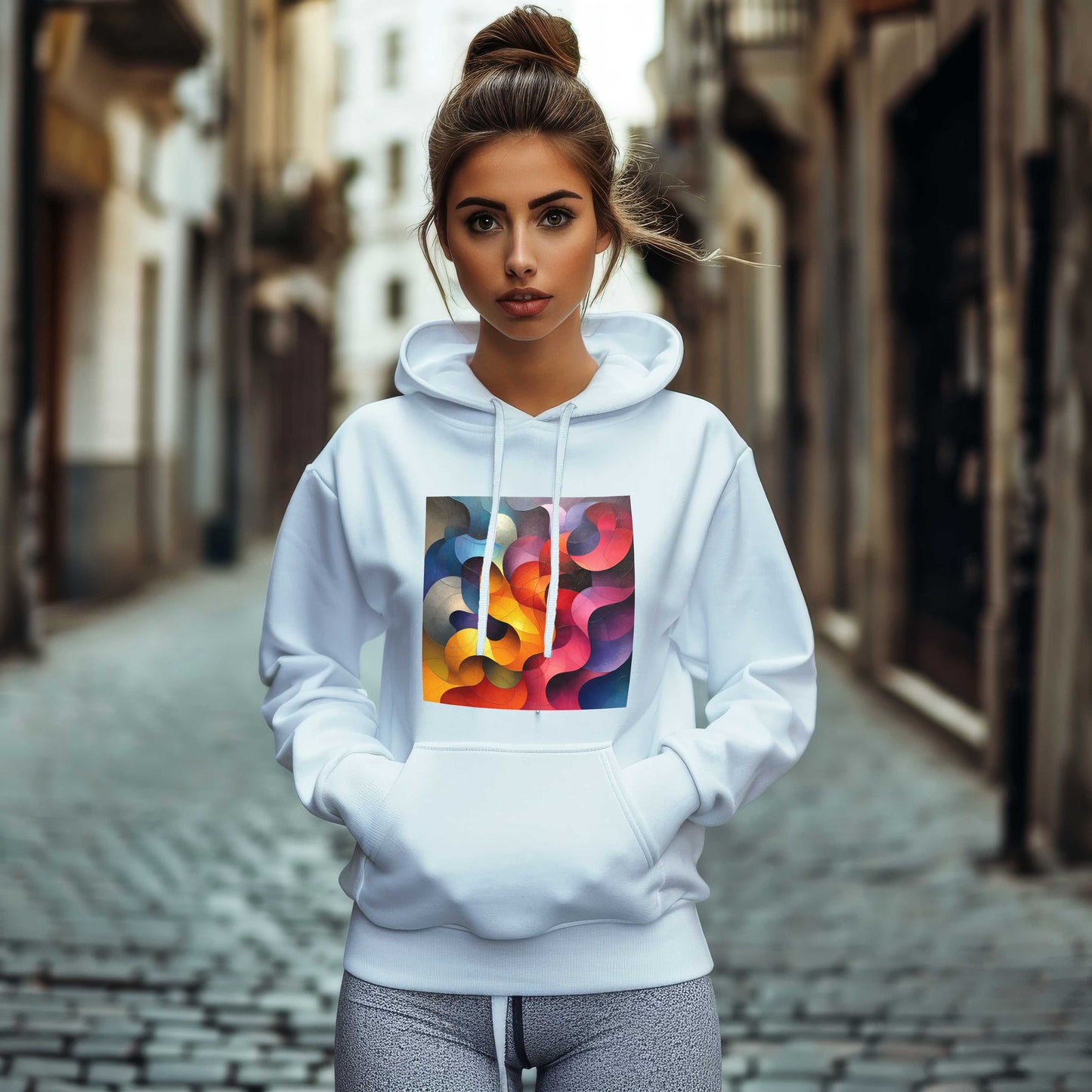 Colourful Waves Art Hoodie