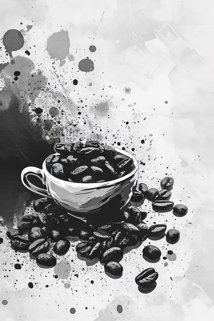 Cup of Beans in B&W