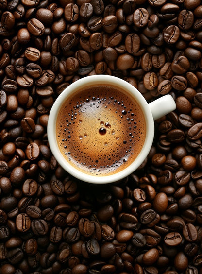 Coffee in pile of beans