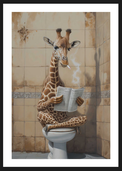 Giraffe on Toilet