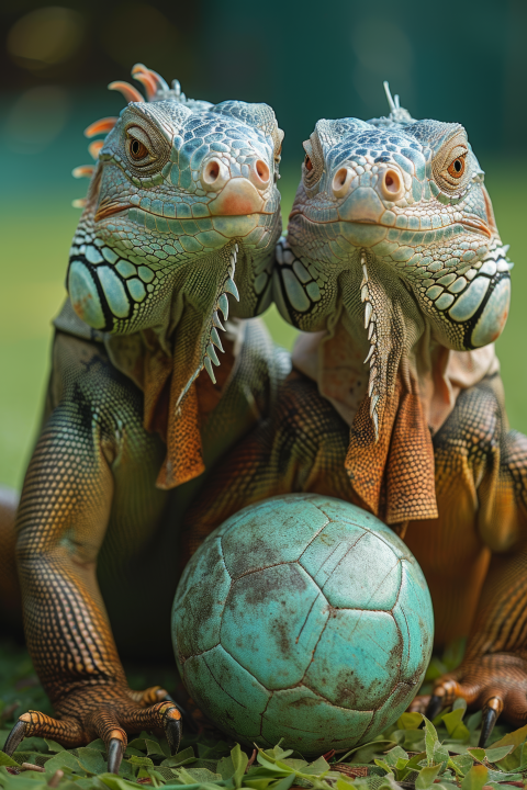 Iguanas with Ball