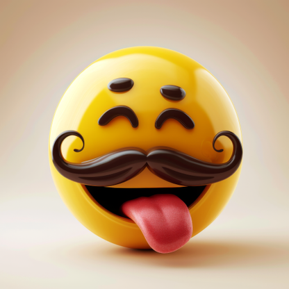 Smiling Moustache Emoji