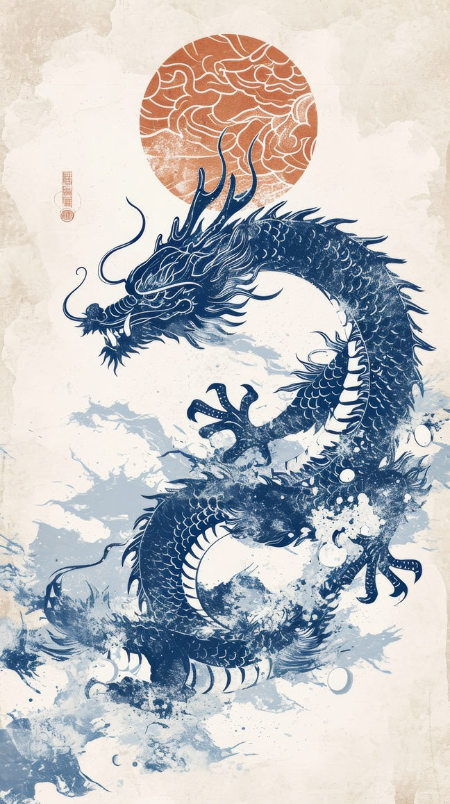 Dragon rising up